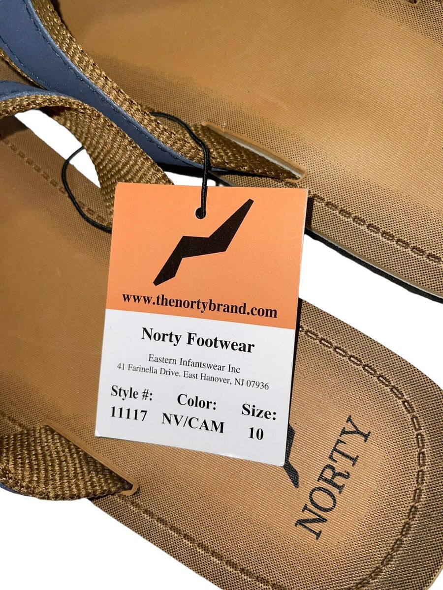 NORTY Men's Flip Flop Sandal - Navy Camel (11117)